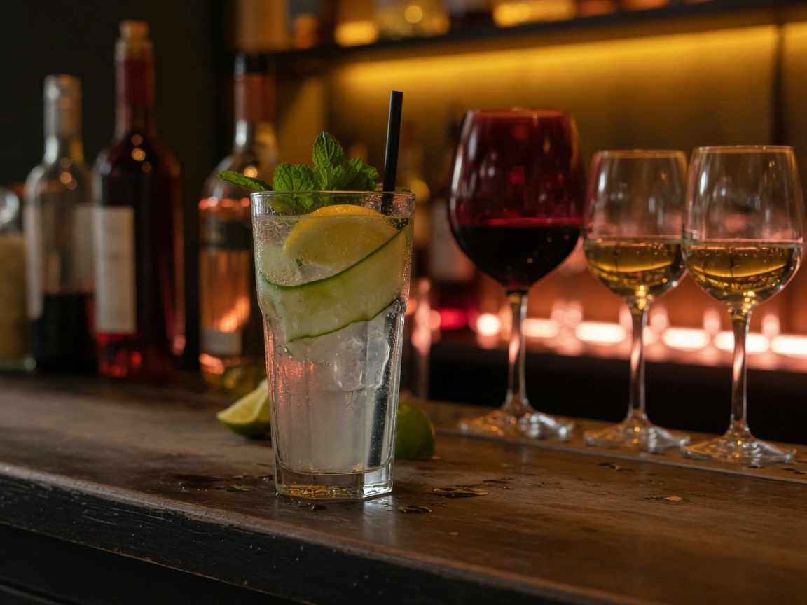 Longdrink an der Abendbar