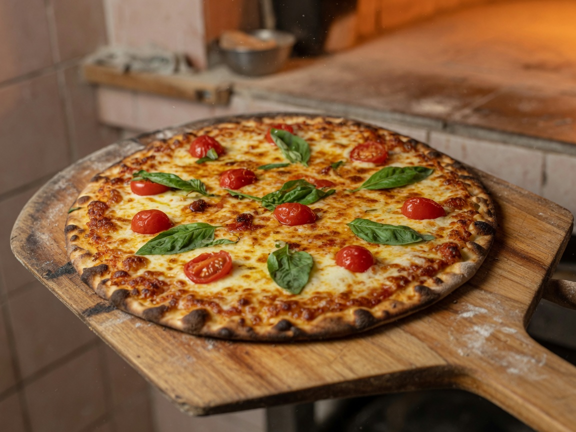 Frisch gebackene Pizza